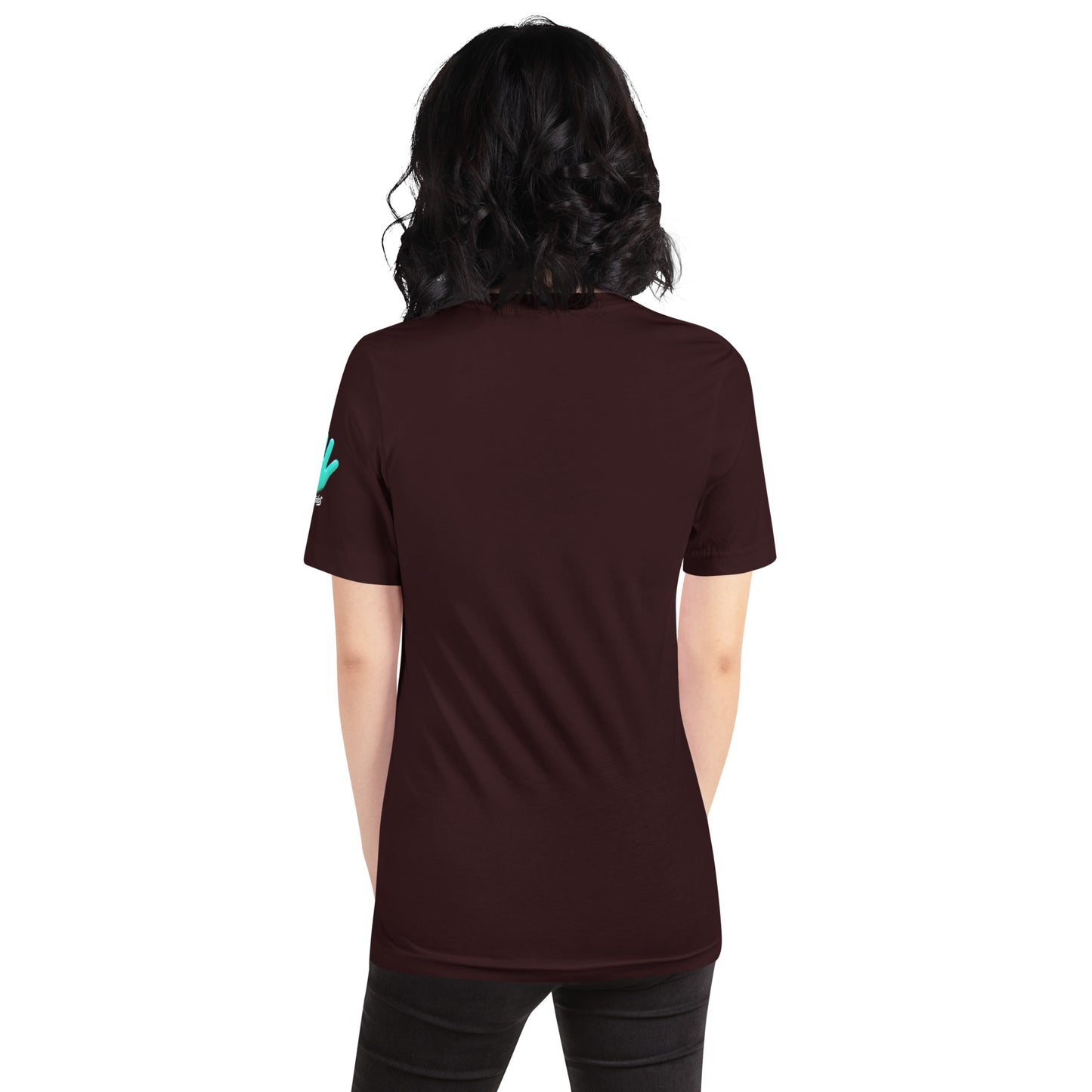 Vista trasera de la camiseta marrón de manga corta de la colección Clásicos de Club de Bofetadas. Diseño liso sin estampado.